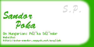sandor poka business card